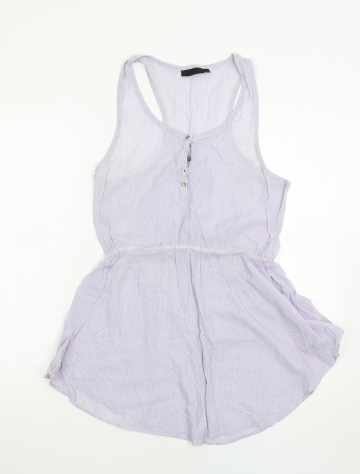 Topshop Womens Blue Striped Mini Size S
