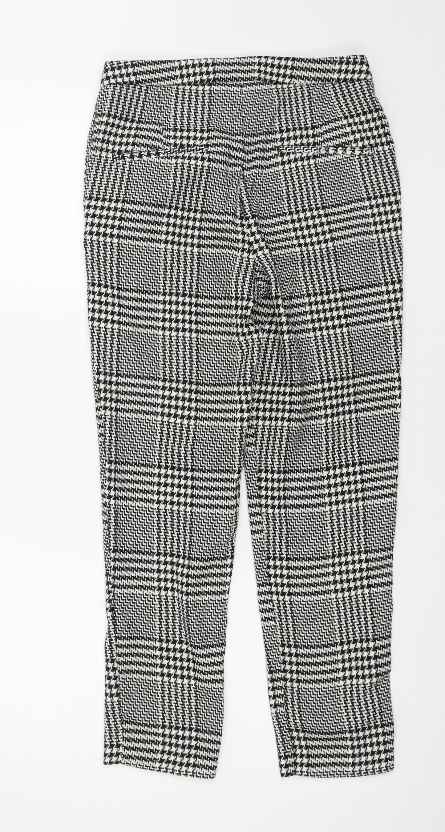 H&M Womens Black Check  Trousers  Size 6 L27 in