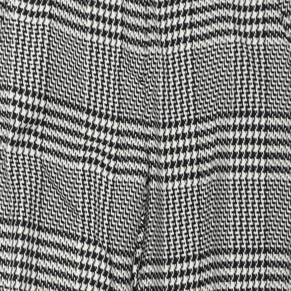 H&M Womens Black Check  Trousers  Size 6 L27 in