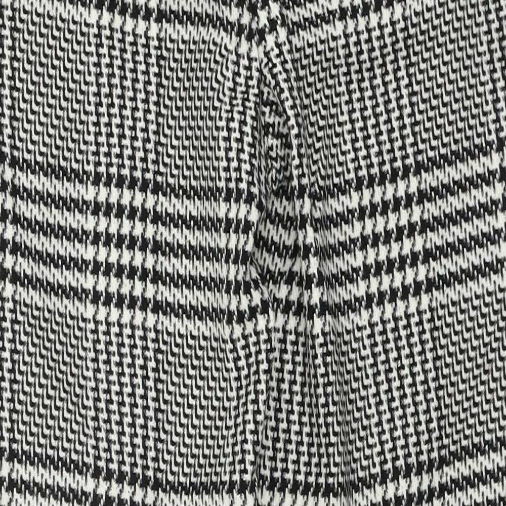 H&M Womens Black Check  Trousers  Size 6 L27 in