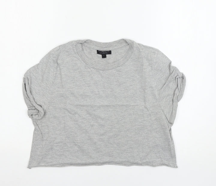Topshop Womens Grey Basic T-Shirt Size 8