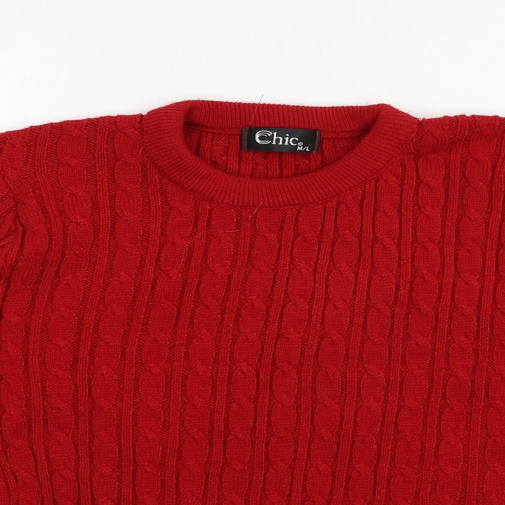 CHIC Womens Red   Pullover Jumper Size L