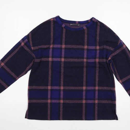 Marks and Spencer Womens Multicoloured Check  Pullover Jumper Size 10