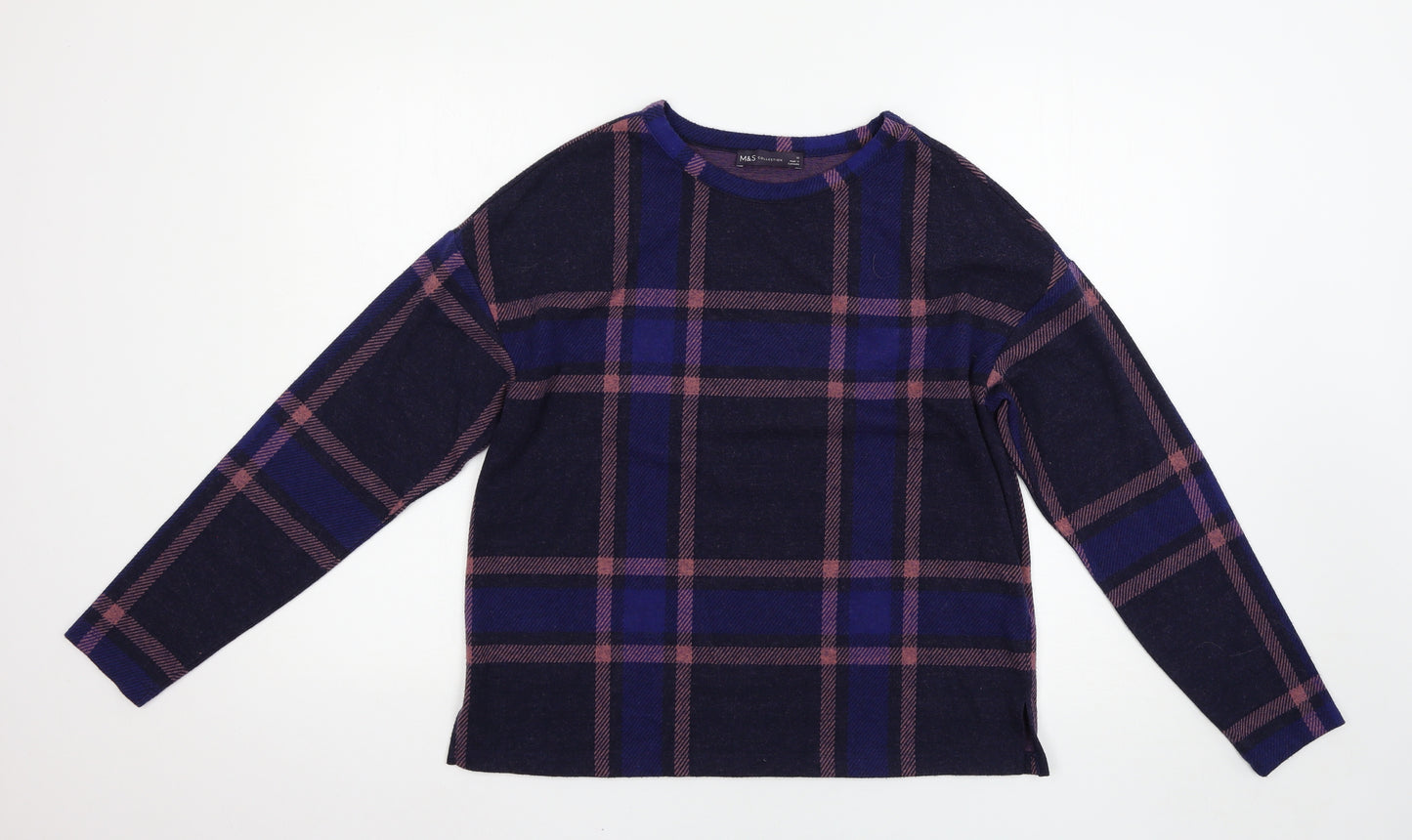 Marks and Spencer Womens Multicoloured Check  Pullover Jumper Size 10
