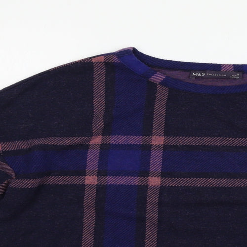 Marks and Spencer Womens Multicoloured Check  Pullover Jumper Size 10