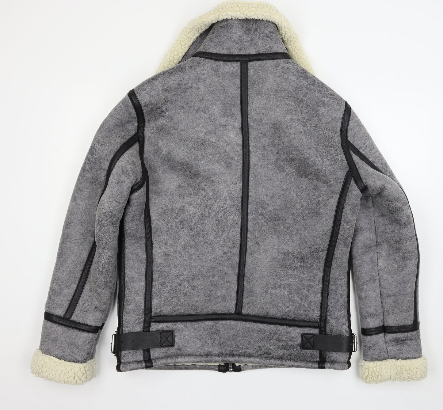 Zara Womens Grey   Biker Coat Size S