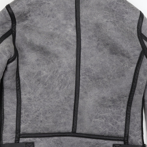 Zara Womens Grey   Biker Coat Size S