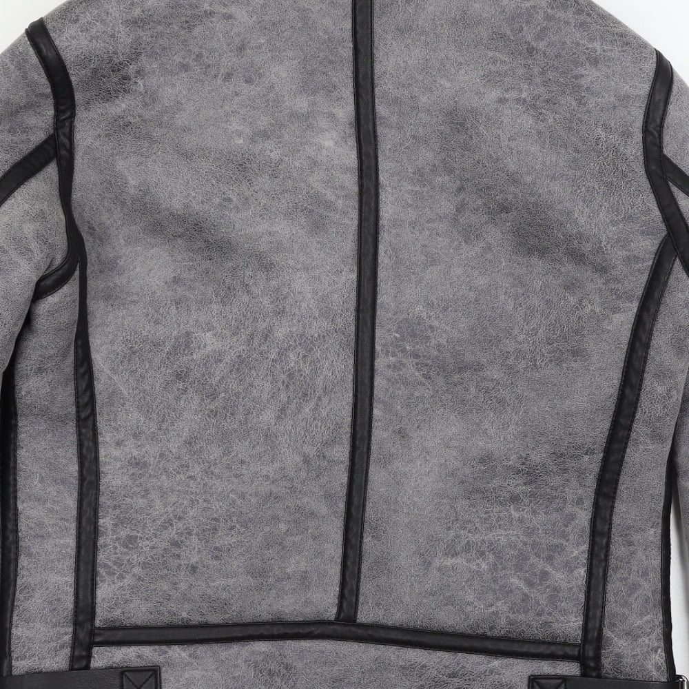 Zara Womens Grey   Biker Coat Size S