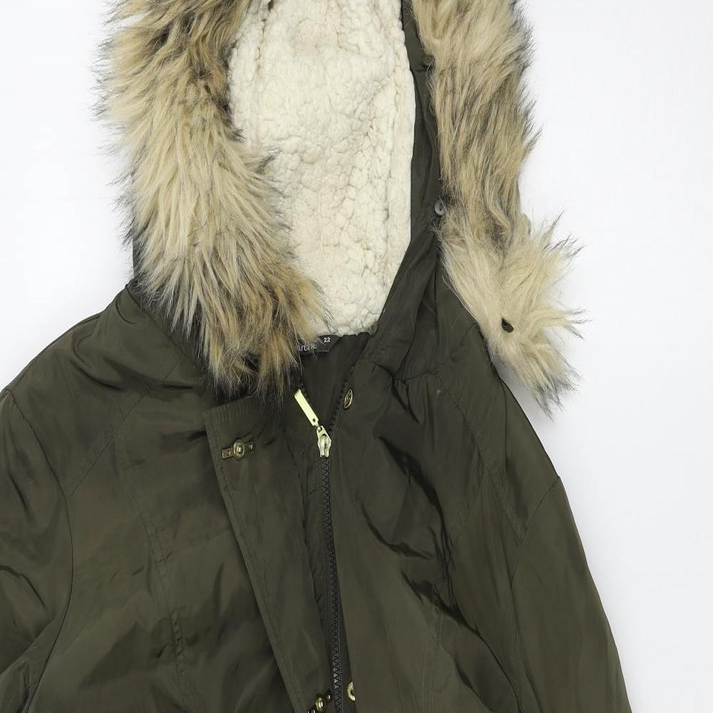 Bonmarché Womens Green   Parka Coat Size 22