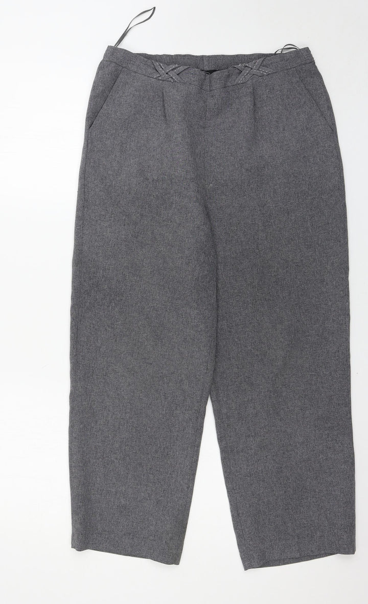 BM Womens Grey Trousers Size 12 L25 in