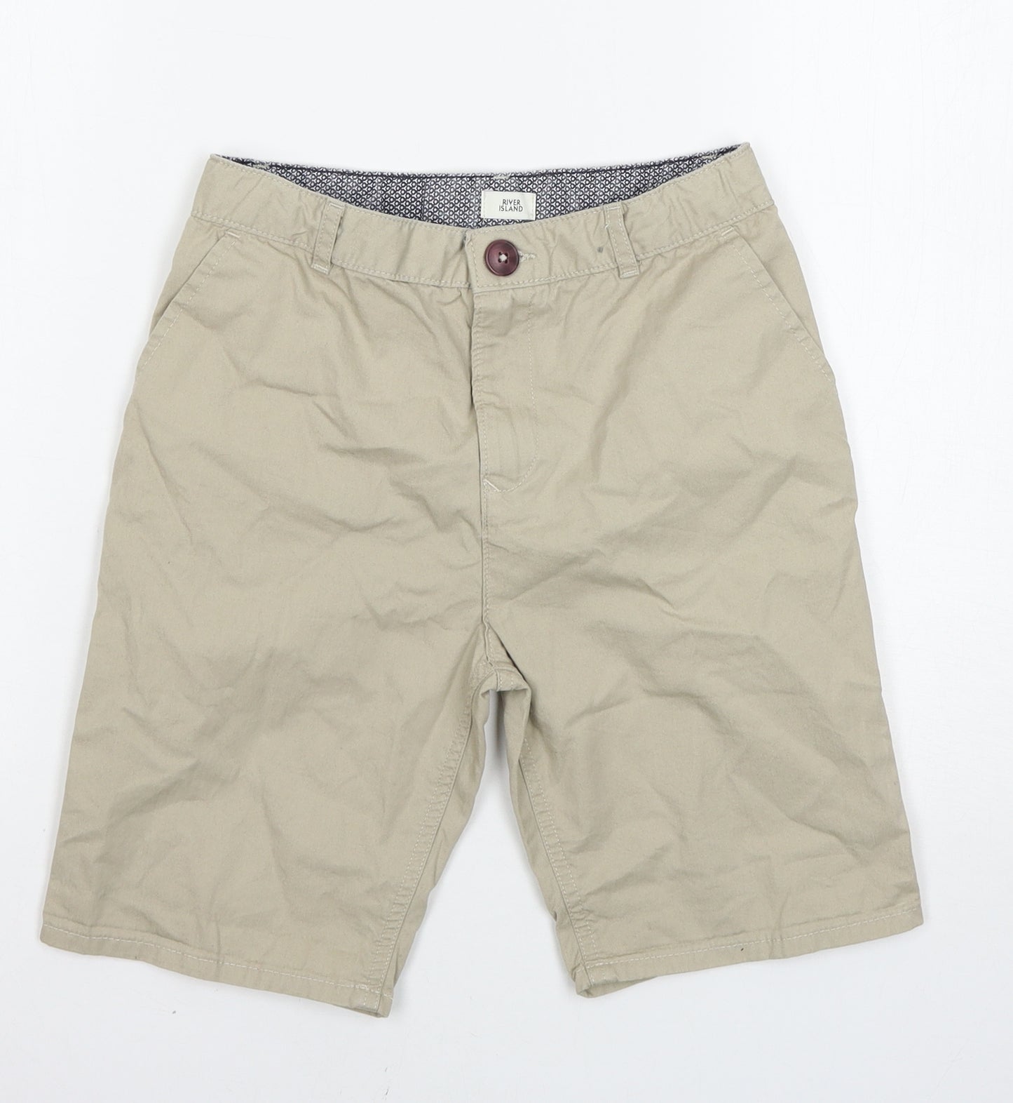 River Island Boys Beige   Chino Shorts Size 9-10 Years