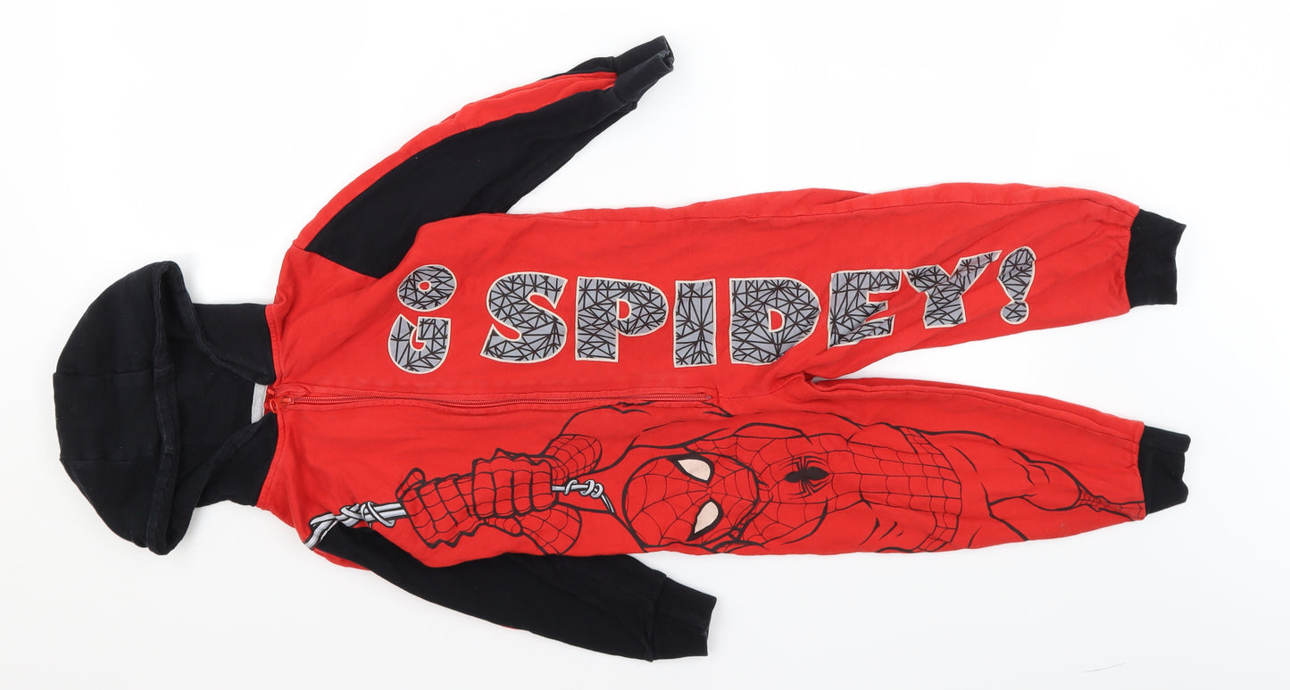 George Boys Red Solid   One Piece Size 4-5 Years  - Spiderman