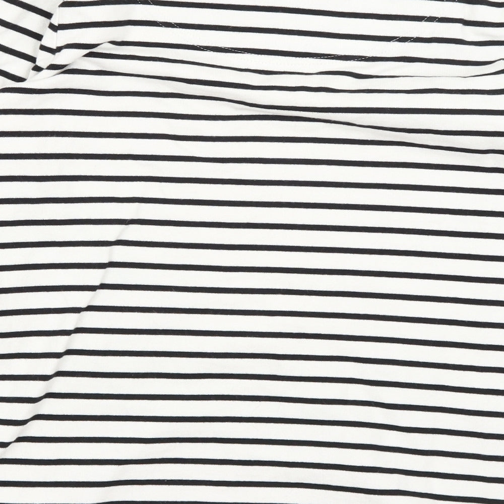 Joules Womens White Striped  Basic T-Shirt Size 8