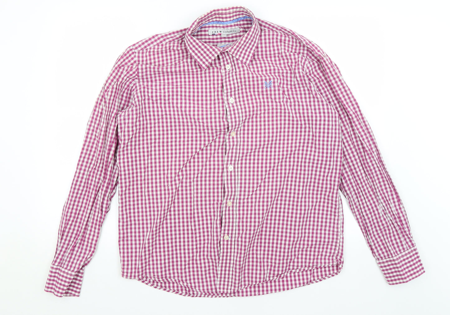 Crew Clothing Co Mens Pink Check   Button-Up Size L