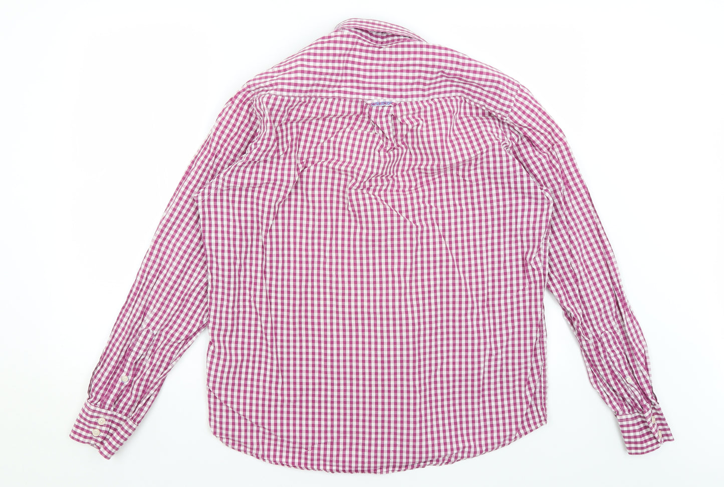 Crew Clothing Co Mens Pink Check   Button-Up Size L