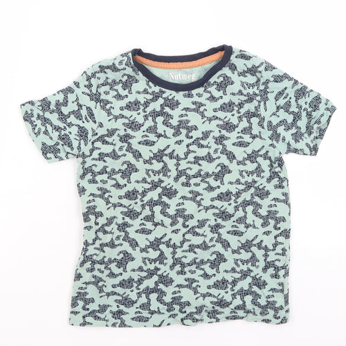 Nutmeg Boys Blue Camouflage  Basic T-Shirt Size 5-6 Years