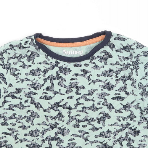 Nutmeg Boys Blue Camouflage  Basic T-Shirt Size 5-6 Years