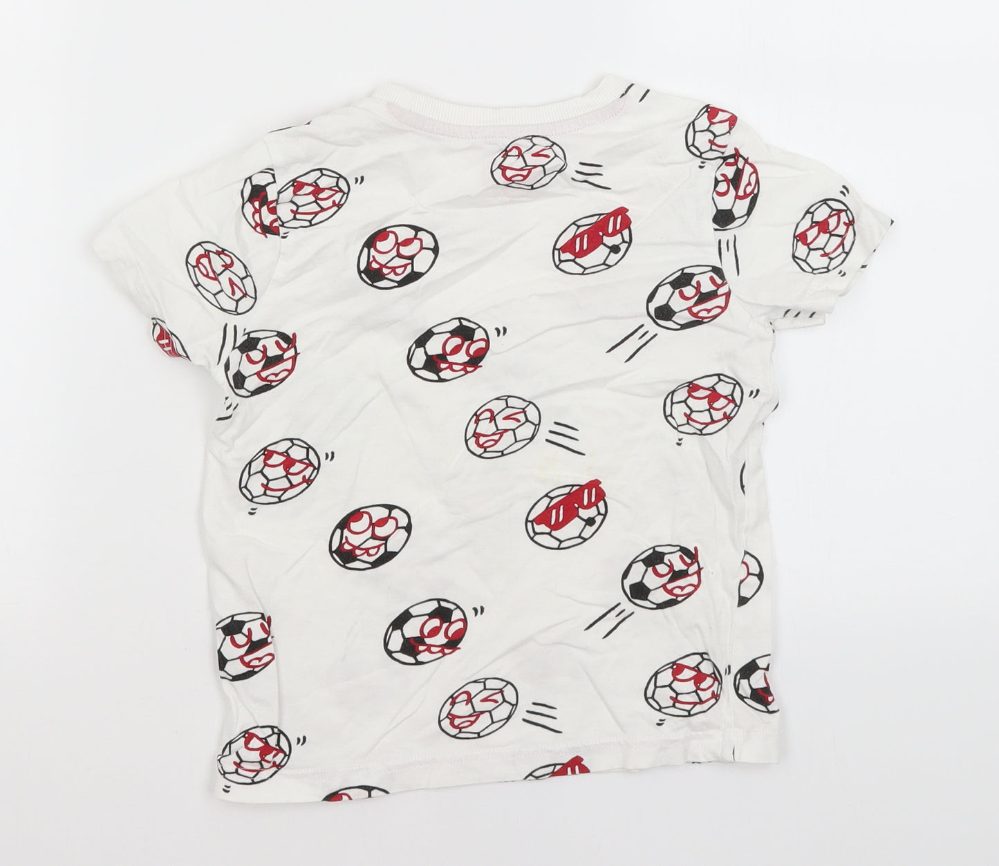 F&F Boys White   Basic T-Shirt Size 5-6 Years  - Football