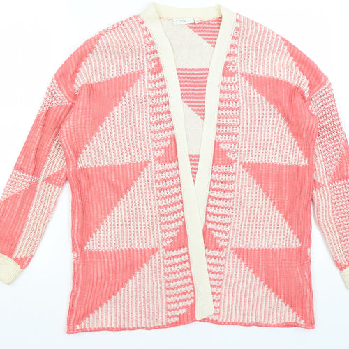 New Look Womens Red Geometric  Shrug Jumper Size 14