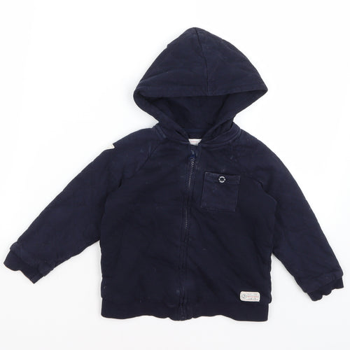 Junior J Boys Blue   Full Zip Hoodie Size 2-3 Years