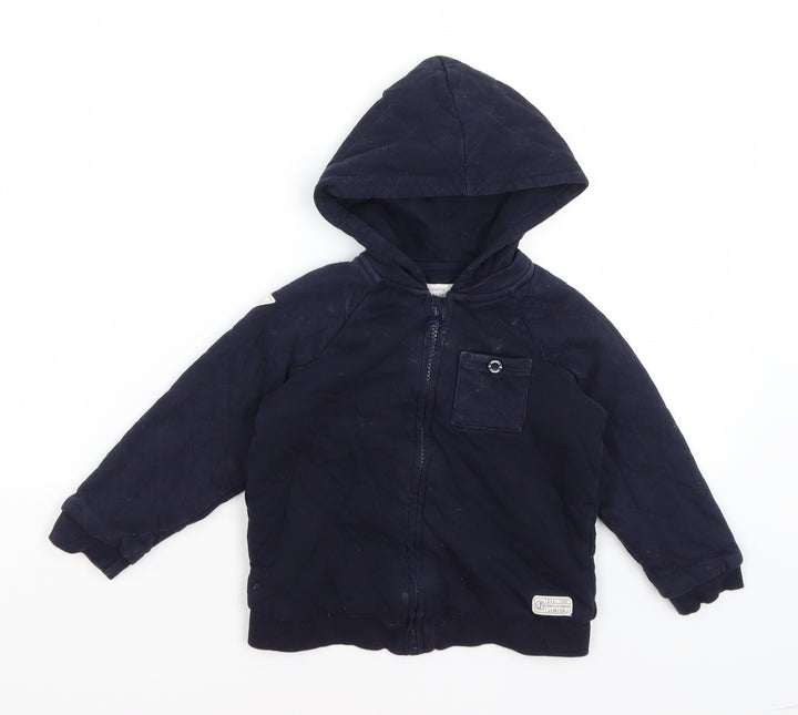 Junior J Boys Blue Full Zip Hoodie Size 2-3 Years