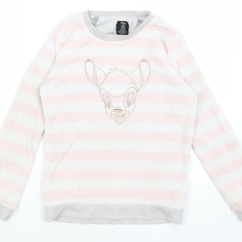 Disney Womens Grey Striped  Pullover Jumper Size XS  - Bambi