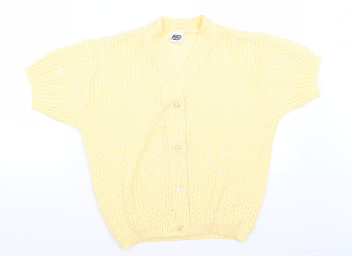 LK Womens Yellow Cardigan Jumper Size S