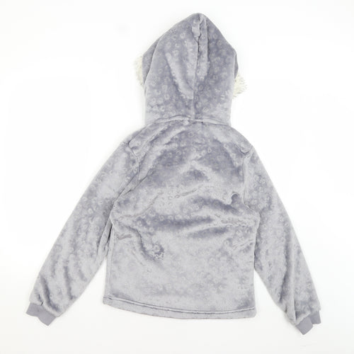 George Womens Silver Animal Print  Pullover Hoodie Size 8