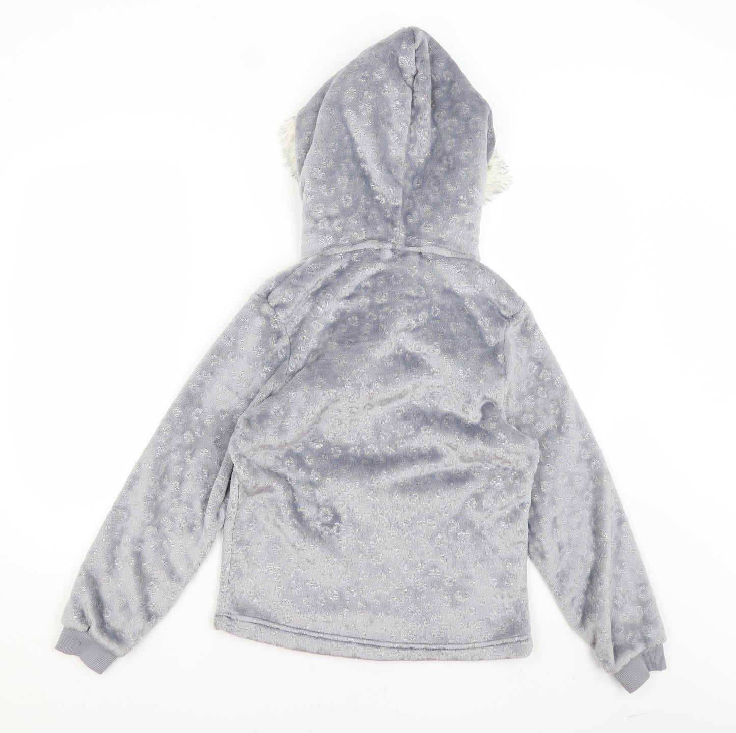 George Womens Silver Animal Print  Pullover Hoodie Size 8