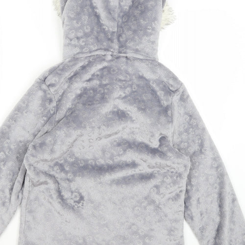 George Womens Silver Animal Print  Pullover Hoodie Size 8