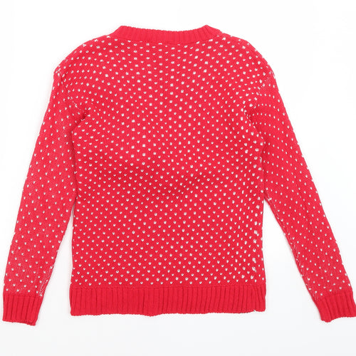 Q10 Womens Red   Pullover Jumper Size M  - Santa