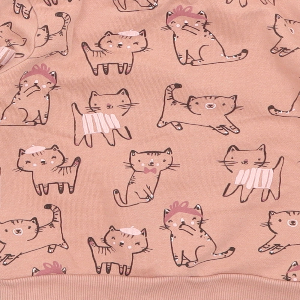 George Girls Pink   Pullover Jumper Size 2-3 Years  - Cats