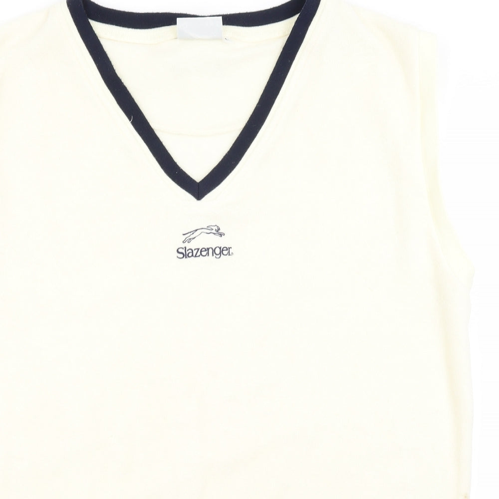 Slazenger Mens Ivory   Vest Jumper Size L