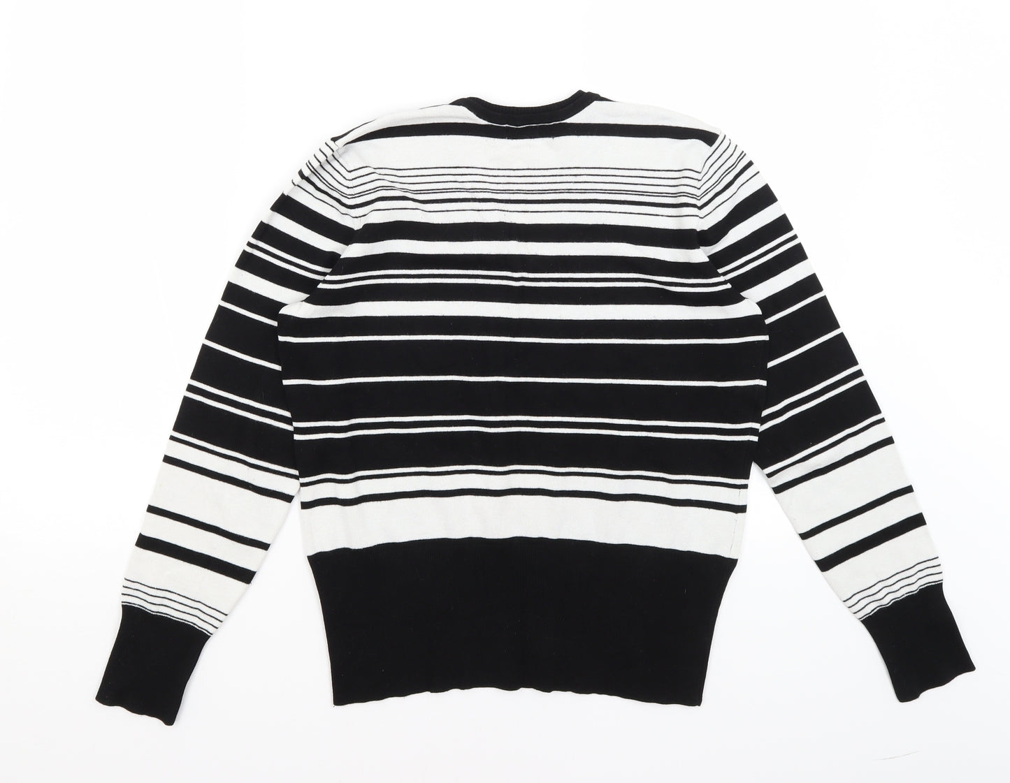 Collection Womens Black Striped  Pullover Jumper Size 14