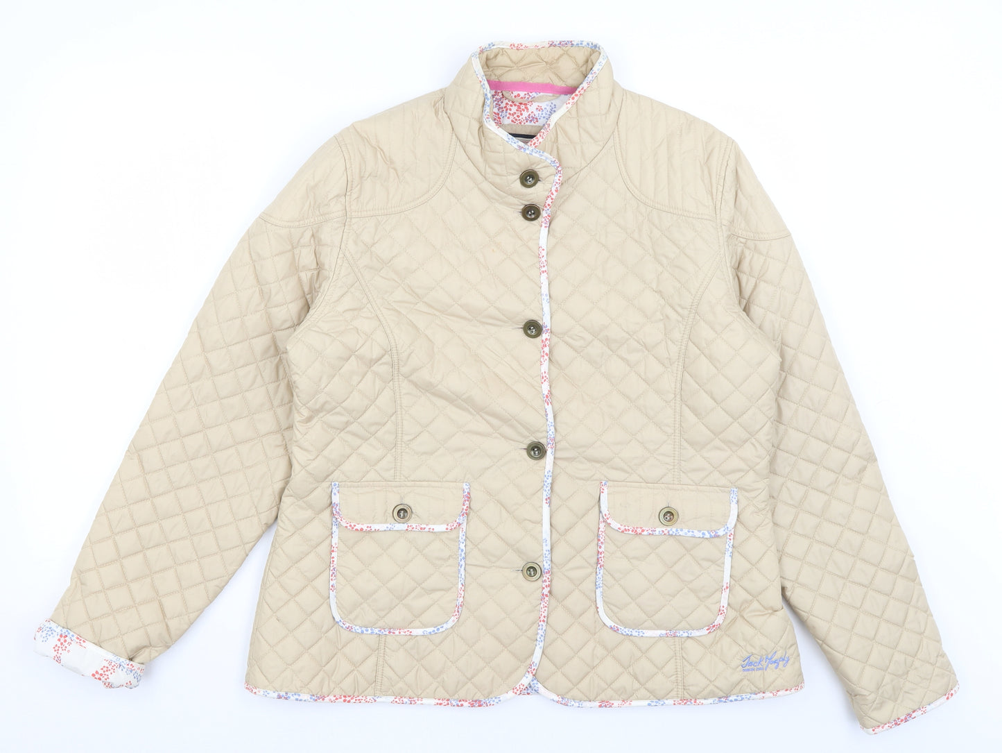 Jack Murphy Womens Beige   Quilted Coat Size 16