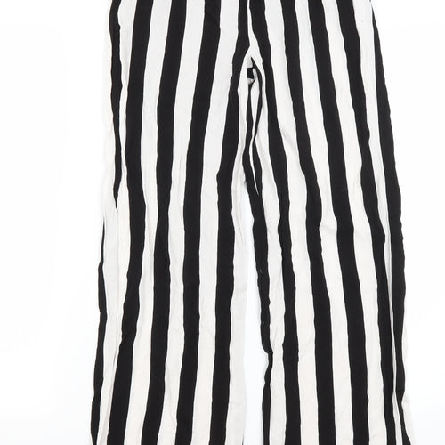 Divided Womens Black Striped  Trousers  Size 4 L28 in