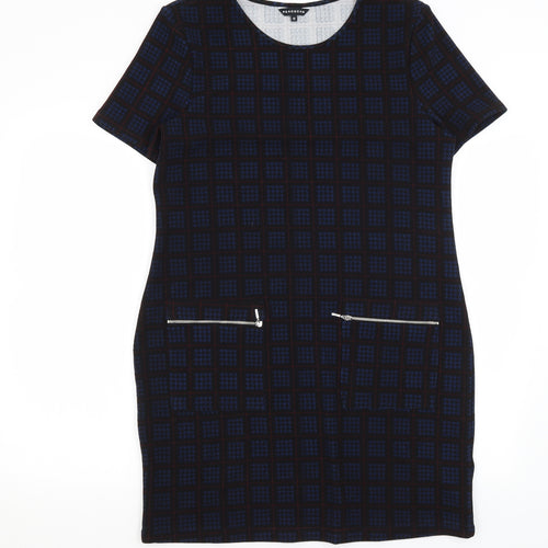 Peacocks Womens Black Houndstooth  Pencil Dress  Size 12