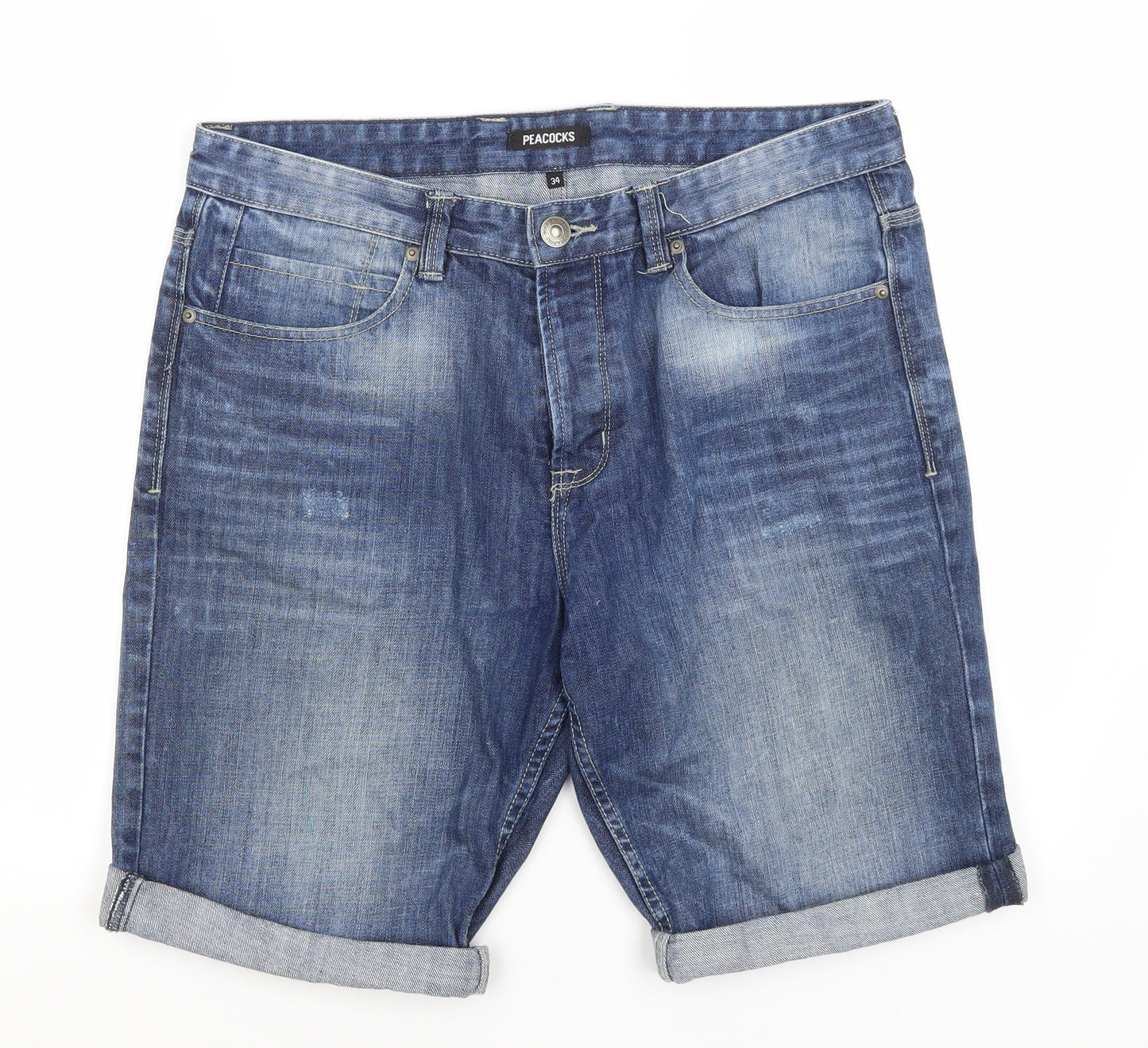 Peacocks Mens Blue   Bermuda Shorts Size 34 in