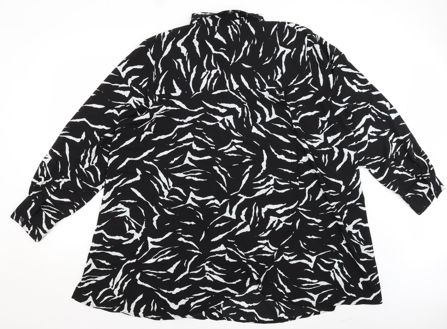 New Look Womens Black Animal Print  Basic Button-Up Size 26