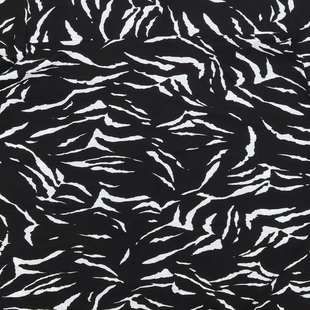 New Look Womens Black Animal Print  Basic Button-Up Size 26