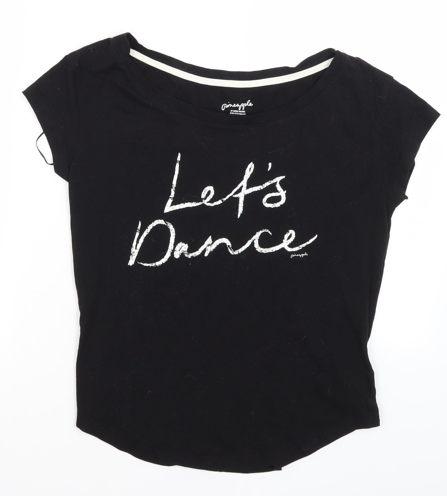Pineapple Womens Black   Basic T-Shirt Size 10