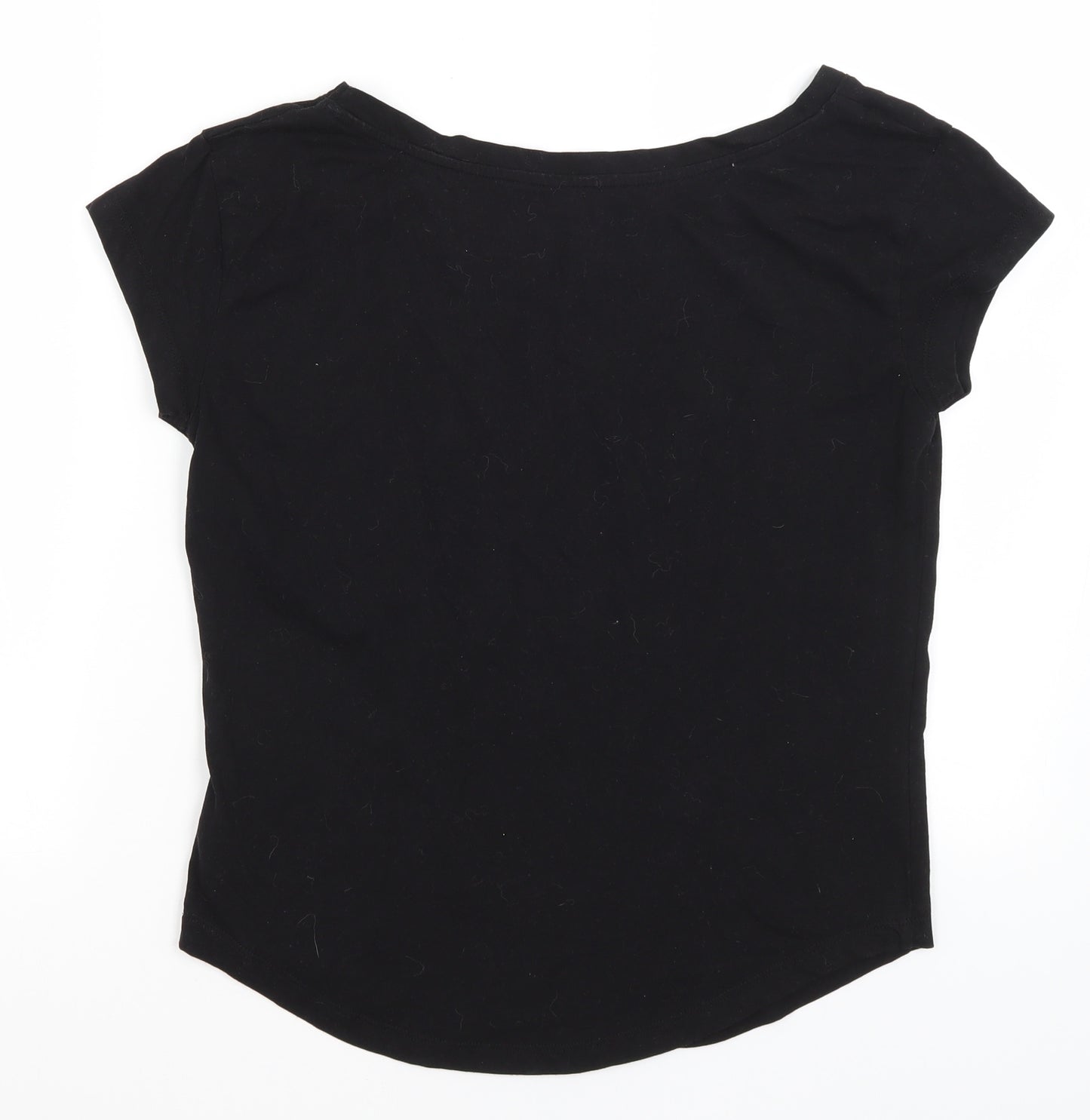 Pineapple Womens Black   Basic T-Shirt Size 10