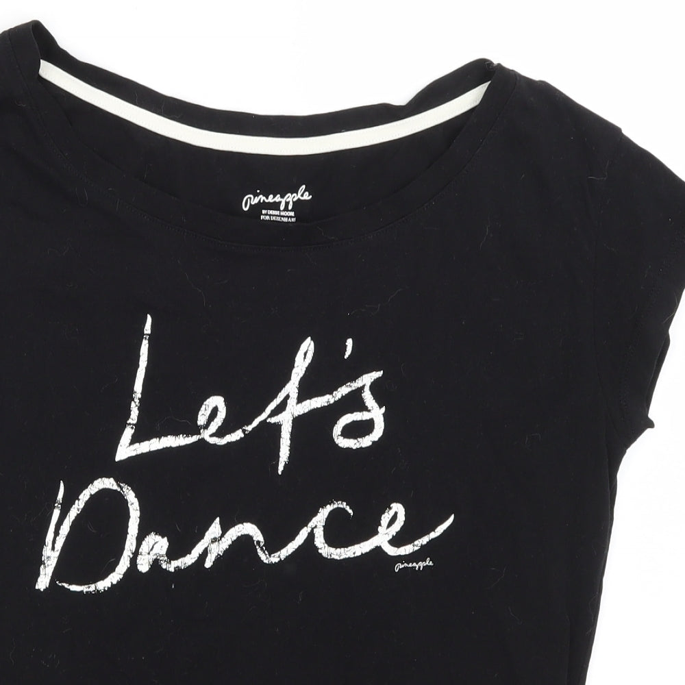 Pineapple Womens Black   Basic T-Shirt Size 10