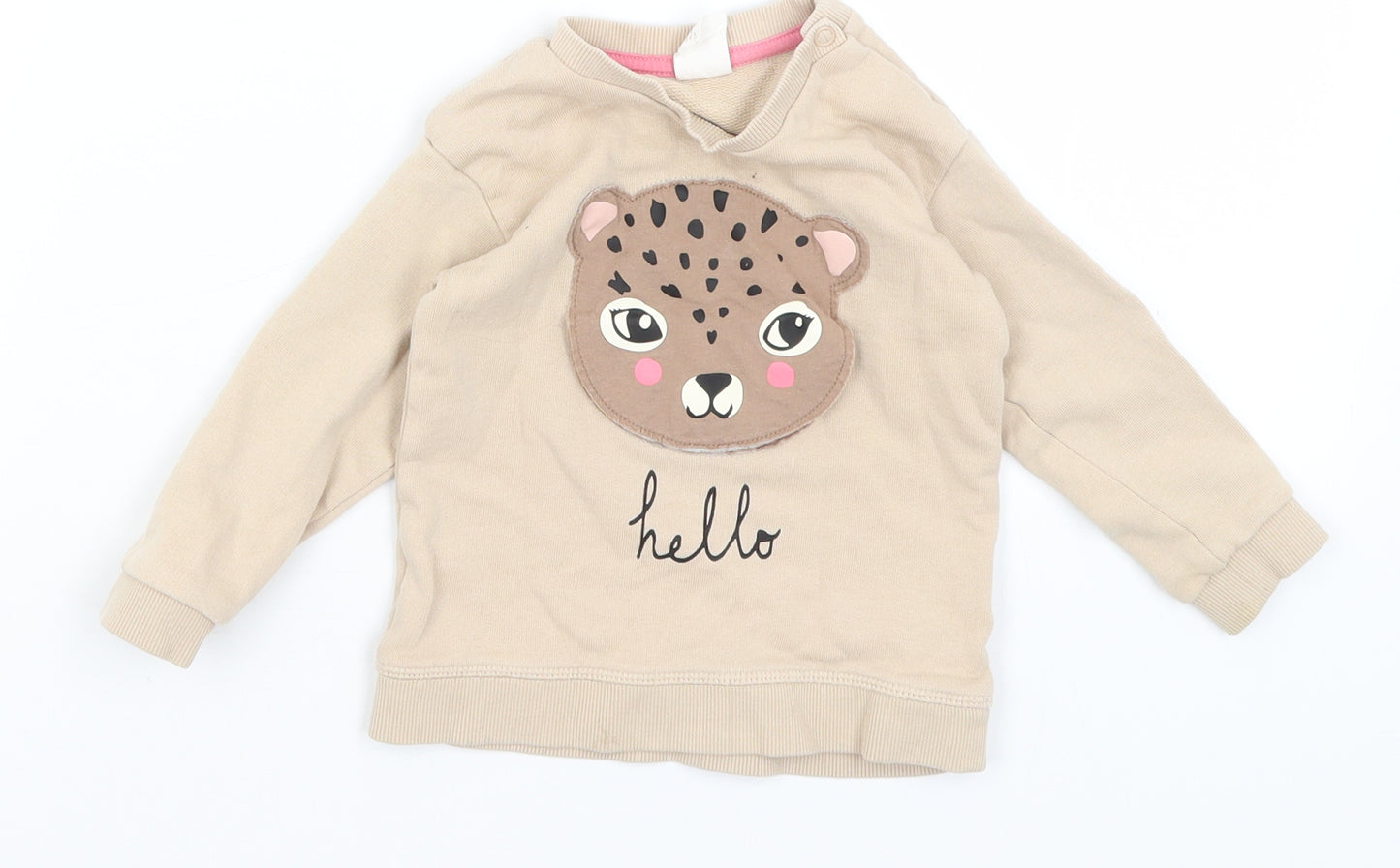 H&M Baby Brown   Pullover Jumper Size 9-12 Months  - Cheetah