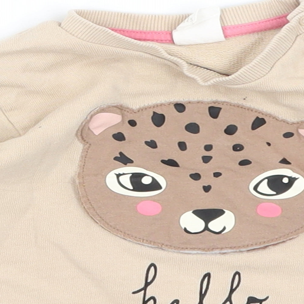 H&M Baby Brown   Pullover Jumper Size 9-12 Months  - Cheetah