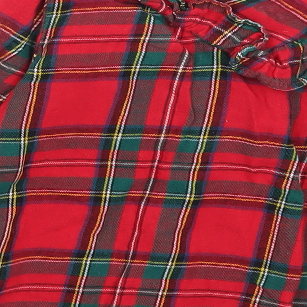 H&M Baby Red Plaid  Basic T-Shirt Size 9-12 Months