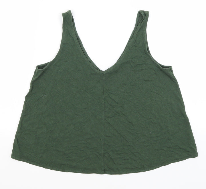 Topshop Womens Green Basic Tank Size 10