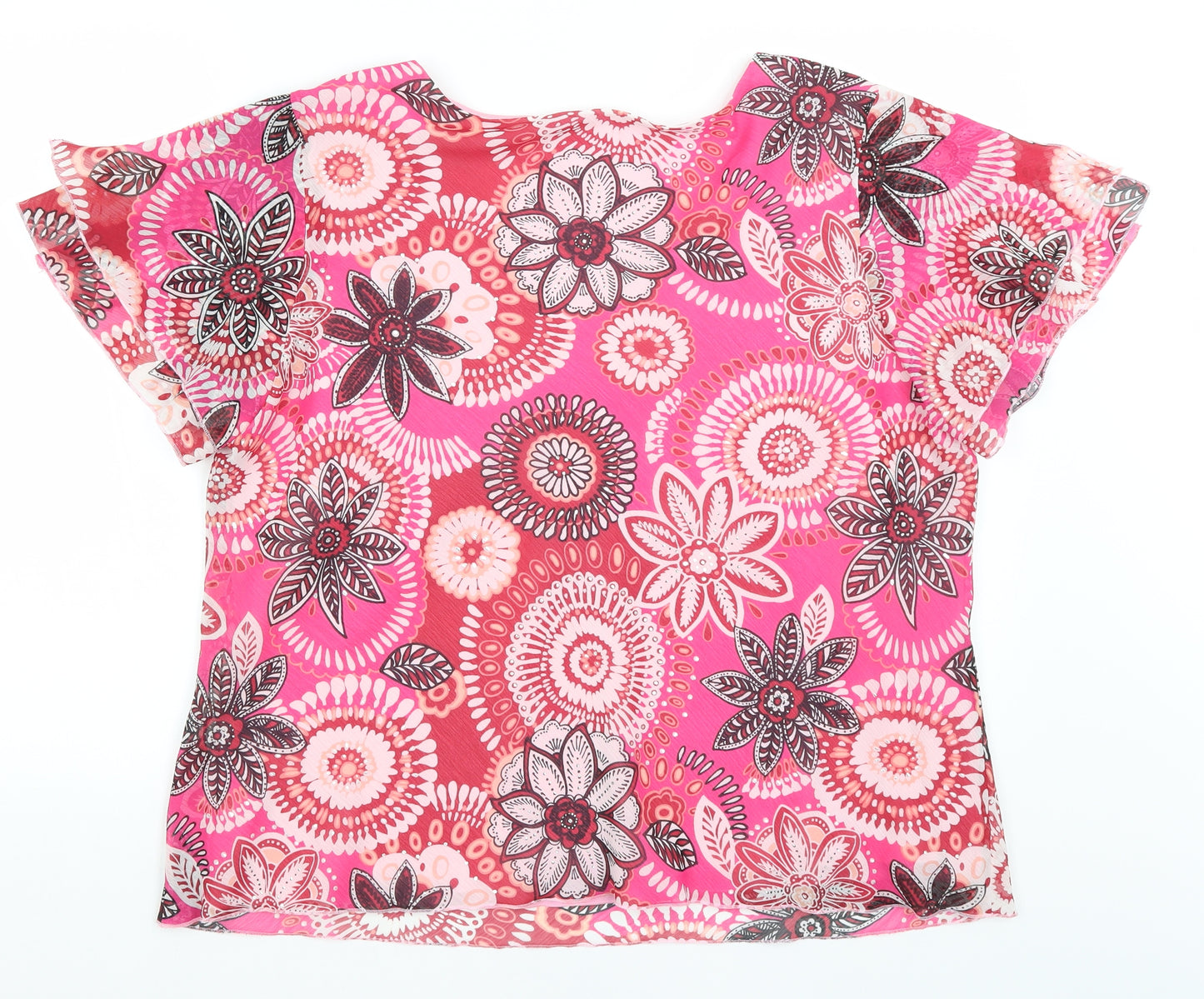 M&S Womens Pink Floral  Basic Blouse Size 20