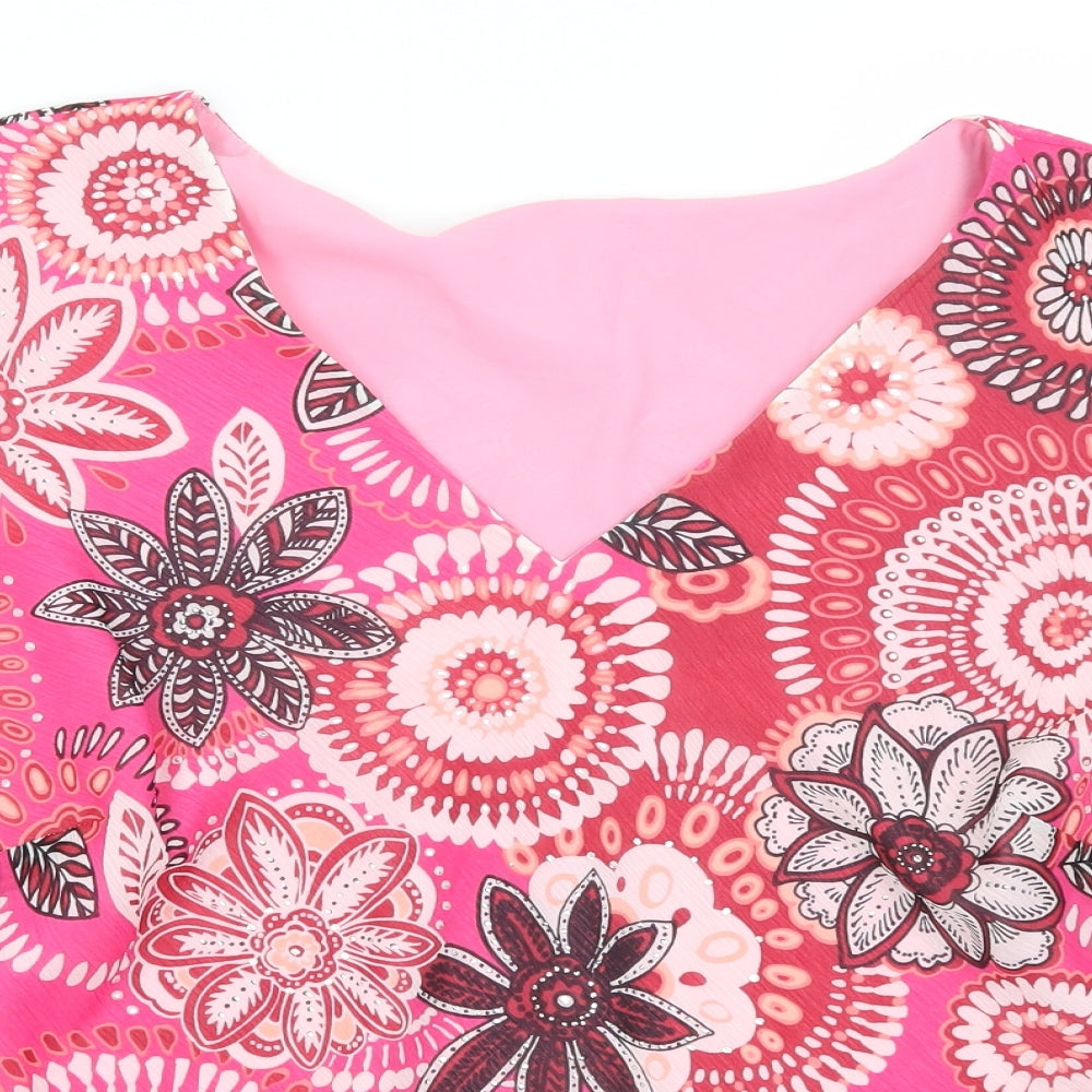M&S Womens Pink Floral  Basic Blouse Size 20