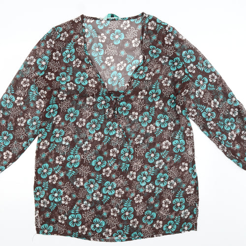 Preworn Womens Brown Floral  Kaftan  Size 14